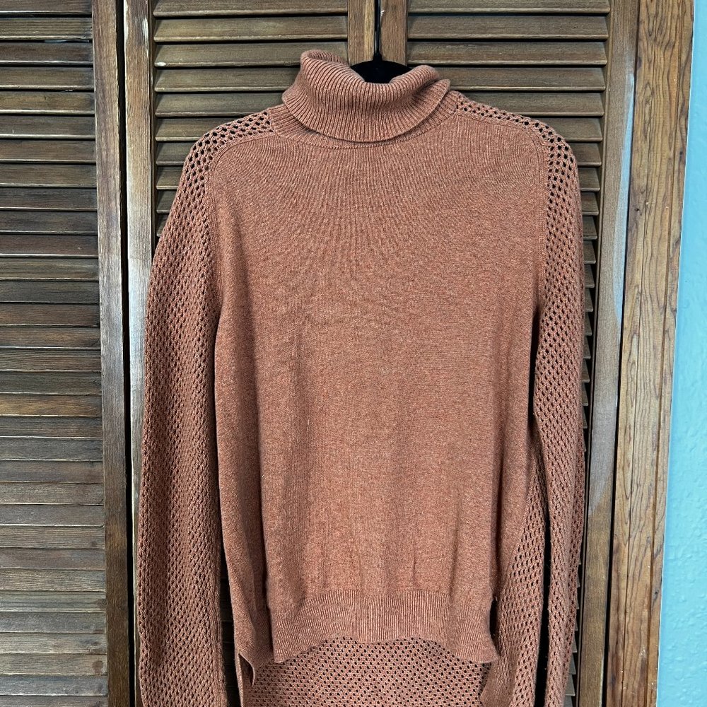 Theory merino wool orange turtleneck